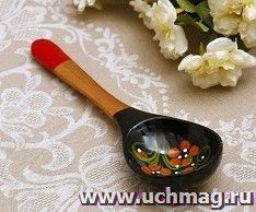 Ложка "Чернушка", салатная, хохлома — интернет-магазин УчМаг